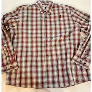 Cutter & Buck Versatech Mens 2XL Shirt Button Down Alabama Crimson Tide Plaid A8